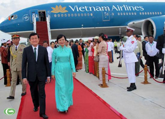 ປະທານປະເທດ ເຈືອງເຕີນຊາງ ຢ້ຽມຢາມສະຖານທູດຫວຽດນາມ ປະຈຳ ມຽນມາ